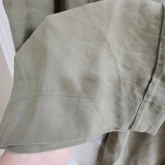 Pants Sans Souci  Khaki Rayon Wide Leg size L waist 16 1/2" - Picture 7 of 11